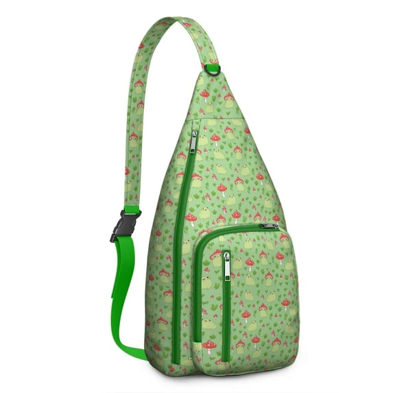 Waterproof Hiking Backpack Sling Bag for Women – Lightweight Crossbody Bags with Adjustable Strap, Multipurpose Chest Bag for Travel, Outdoor Adventures & Everyday Use – Boho Vintage Mushroom Design