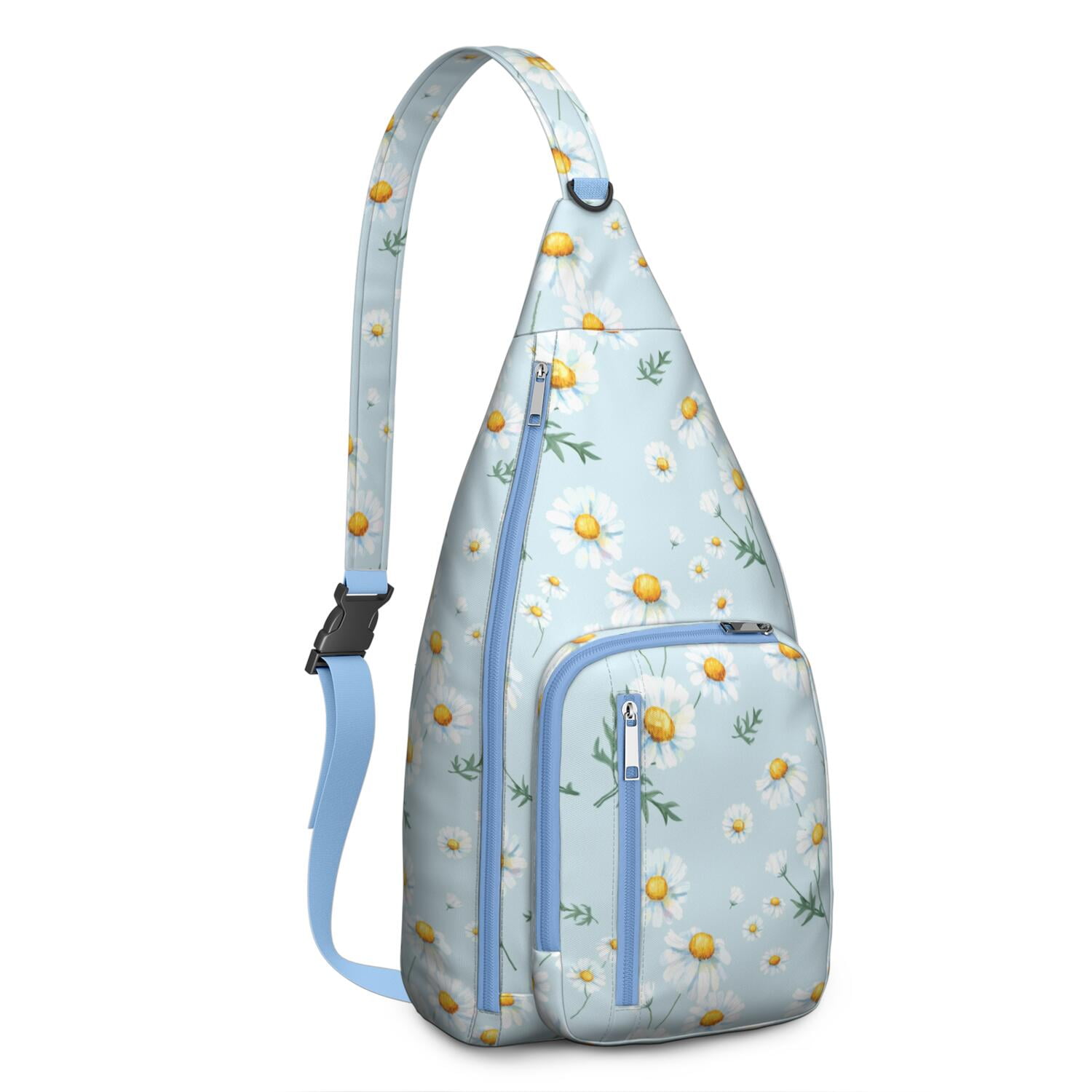 Waterproof Hiking Backpack Sling Bag for Women – Lightweight Crossbody Chest Bag for Travel, Outdoor & Everyday Use – Boho Daisy Floral Vintage Design