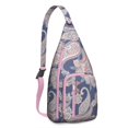 thumbnail image 1 of Waterproof Hiking Sling Backpack for Women – Lightweight Crossbody Bag with Adjustable Strap, Chest Bag for Travel & Outdoor Adventures – Paisley Boho Vintage Floral, Chic Retro Design, 1 of 4