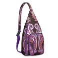 thumbnail image 1 of Waterproof Hiking Sling Backpack for Women – Lightweight Crossbody Bag with Adjustable Strap, Chest Bag for Travel & Outdoor Adventures – Paisley Boho Vintage Floral, Chic Retro Design, 1 of 4