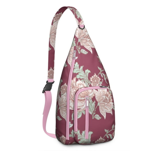 Waterproof Hiking Sling Backpack for Women – Lightweight Crossbody Bag with Adjustable Strap, Chest Bag for Travel & Outdoor Adventures – Paisley Boho Vintage Floral, Chic Retro Design