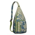 thumbnail image 1 of Waterproof Hiking Sling Backpack for Women – Lightweight Crossbody Bag with Adjustable Strap, Chest Bag for Travel & Outdoor Adventures – Paisley Boho Vintage Floral, Chic Retro Design, 1 of 4