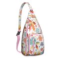 thumbnail image 1 of Waterproof Hiking Sling Backpack for Women – Lightweight Floral Crossbody Chest Bag with Adjustable Strap, Botanical Wildflower Travel Backpack for Outdoor & Everyday Use, 1 of 4