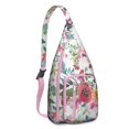 thumbnail image 1 of Waterproof Hiking Sling Backpack for Women – Lightweight Floral Crossbody Chest Bag with Adjustable Strap, Botanical Wildflower Travel Backpack for Outdoor & Everyday Use, 1 of 4