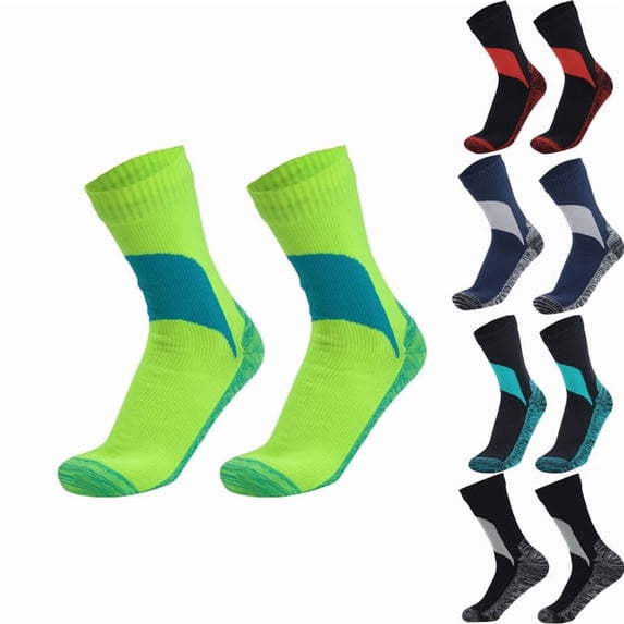 Waterproof Hiking Socks Mid-Calf Outdoor Socks • Breathable Fast-Drying Lightweight • Durable Nylon Elastic • Trekking Camping Skiing Cycling • 1 Pair