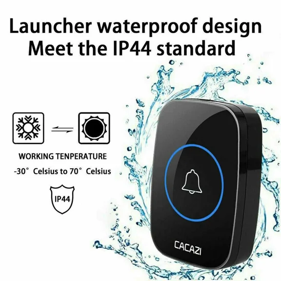 Waterproof Home Wireless Doorbell Smart Led Light Calling Bell 299M Remot