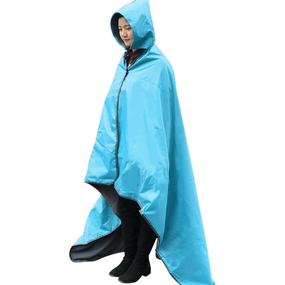Waterproof Hooded Fleece Camping Blanket for Cold Weather