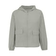 thumbnail image 1 of Waterproof Hooded Rain Jacke, Yigetop Women's Outdoor Coat Lightweight Hooded Mountaineer Suit Zipper Raincoat Casual Windproof Jacket Hooded Rain Coats for Women Grey 2XL, 1 of 9