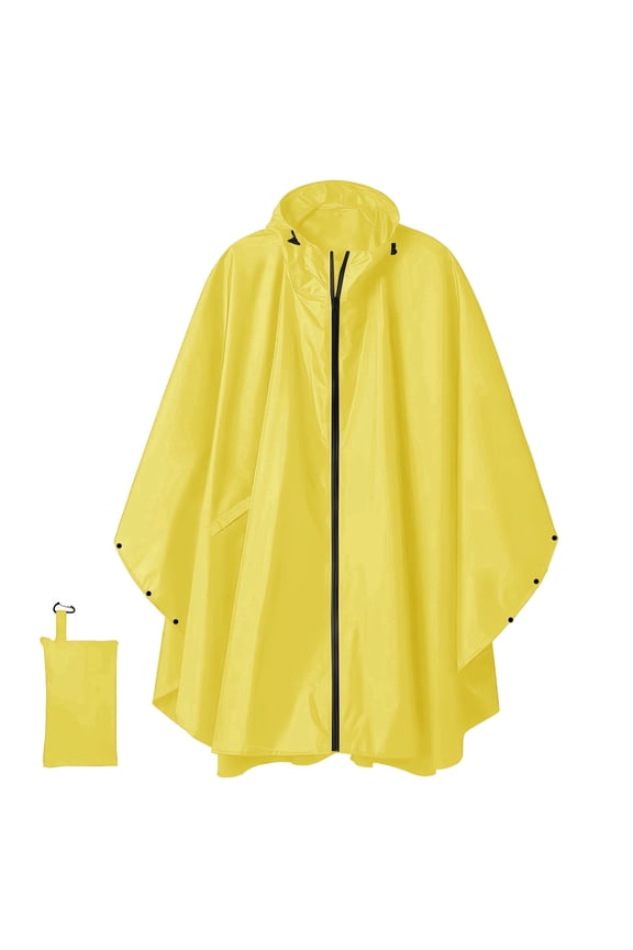 Waterproof Hooded Rain Poncho for Adults - Lightweight Rip-Stop Polyester, Reusable, with Pocket and Grommets - Emergency Rain Jacket for Outdoor Travel Camping
