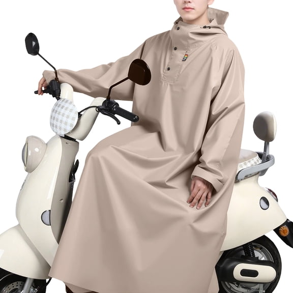 Waterproof Hooded Rain Poncho Raincoat For Motorcycle Electric Bike Riding Camping Hiking Full Coverage Reflective
