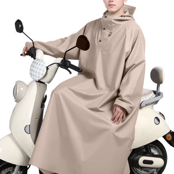 Waterproof Hooded Rain Poncho Raincoat For Motorcycle Electric Bike Riding Camping Hiking Full Coverage Reflective