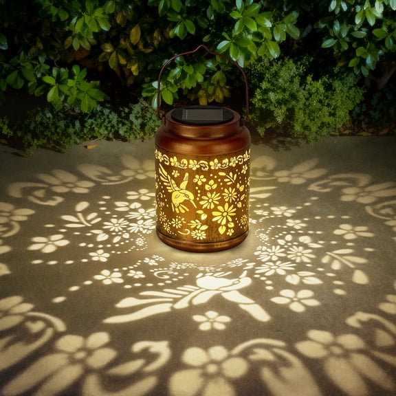Waterproof Hummingbird Solar Lanterns - Metal Hanging Solar Lights Outdoor, Garden Decor for Patio, Lawn, Porch & Pathway, Unique Gift for Women Mom Grandma Seniors