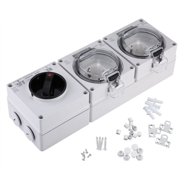 Waterproof IP66 Electrical Socket Plug Outdoor Power Outlet with On Off