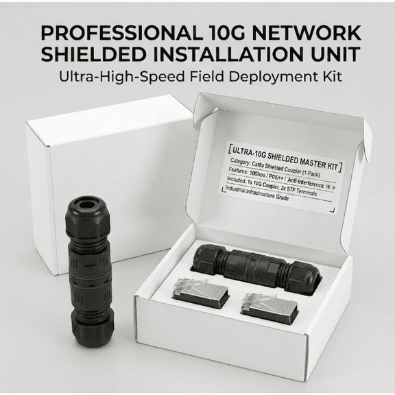 Waterproof IP68 RJ45 Coupler Ethernet Extender Kit Davonpha Cat6a with 2 Shielded RJ45 Connectors