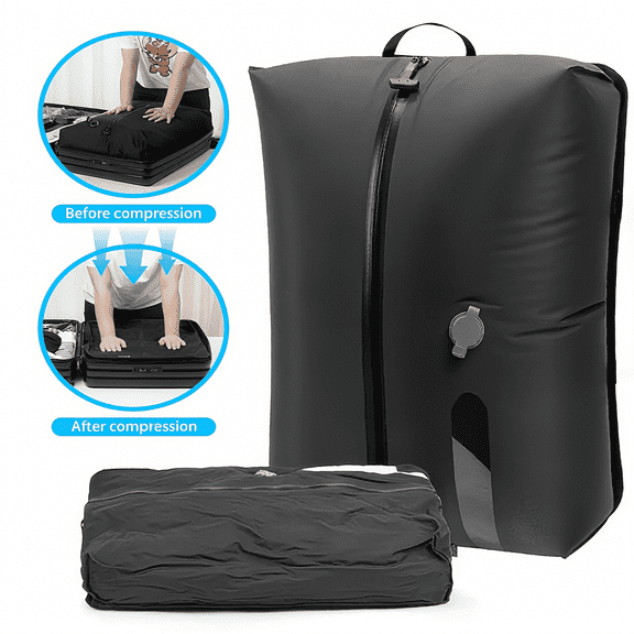 Waterproof (IPX8) Reusable Vacuum Storage Bags for Travel - Space Saver Compression Bags for Suitcase, Backpack, Carry On - Extra Large, Lightweight & Durable (Pump Not Included)