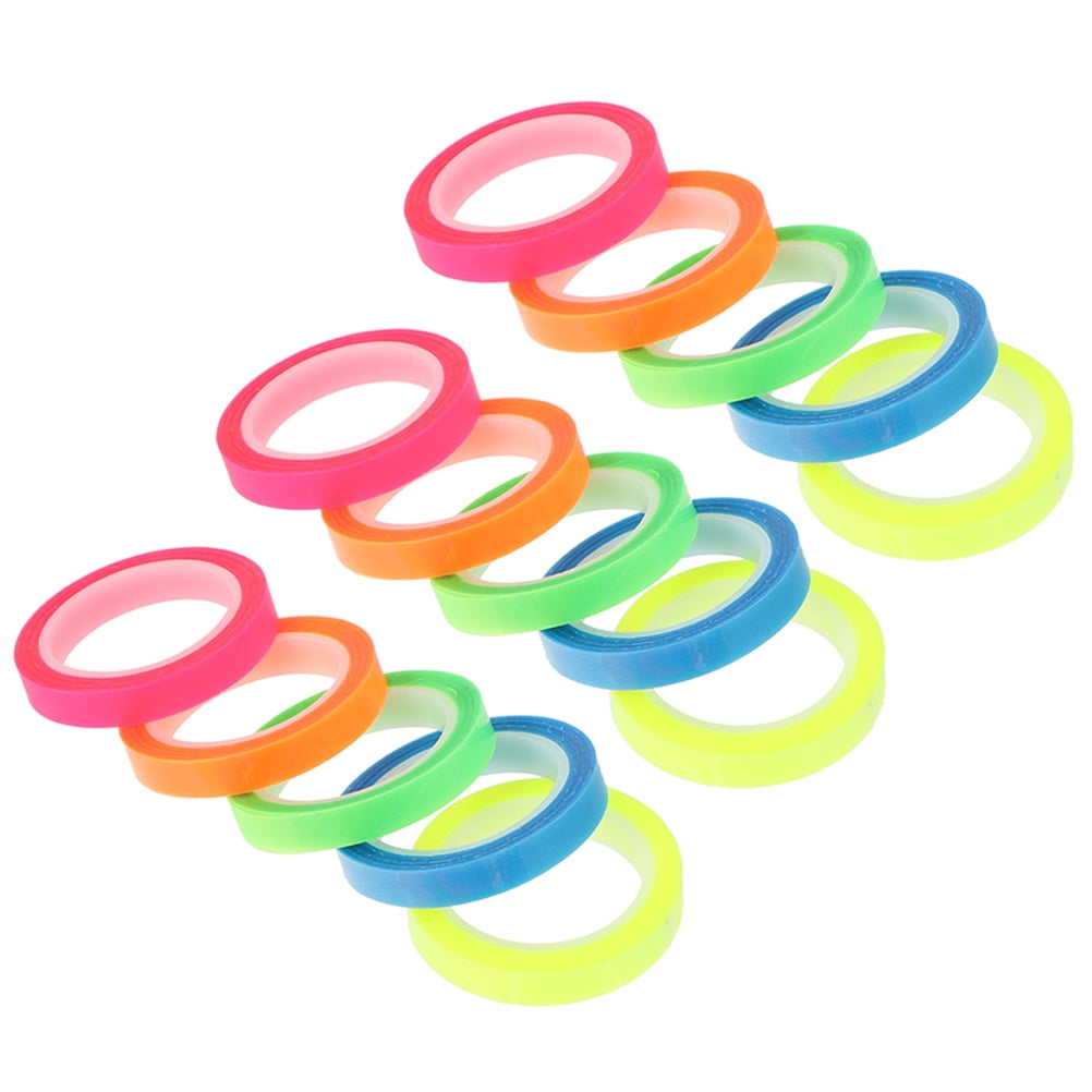 Waterproof Index Sticker Rainbow Tape 15 Rolls Neon Lights Fluorescence