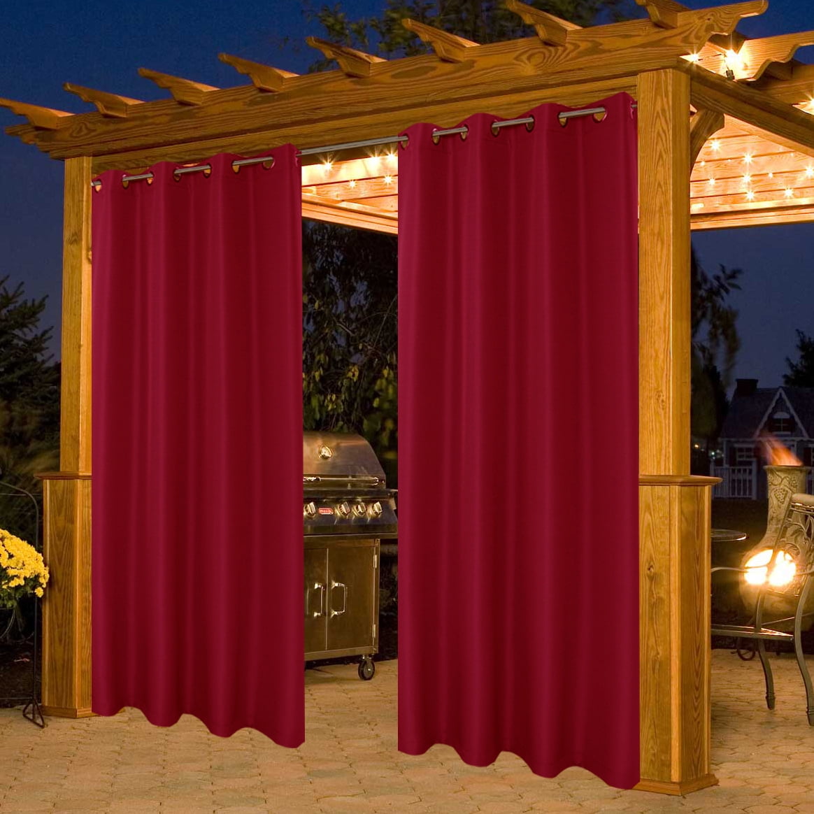 Waterproof Indoor/Outdoor Curtains 54 X 84 Inch, Cream, 1 Set Of 1 ...