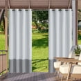thumbnail image 1 of Waterproof Indoor Outdoor Curtains for Patio –Privacy Sun Blocking Grommet Curtain Panel Weatherproof, UV Resistant Curtains for Gazebo, Front Porch, Pergola, Gray/White, W52'' x L94'', 2 Panel, 1 of 12