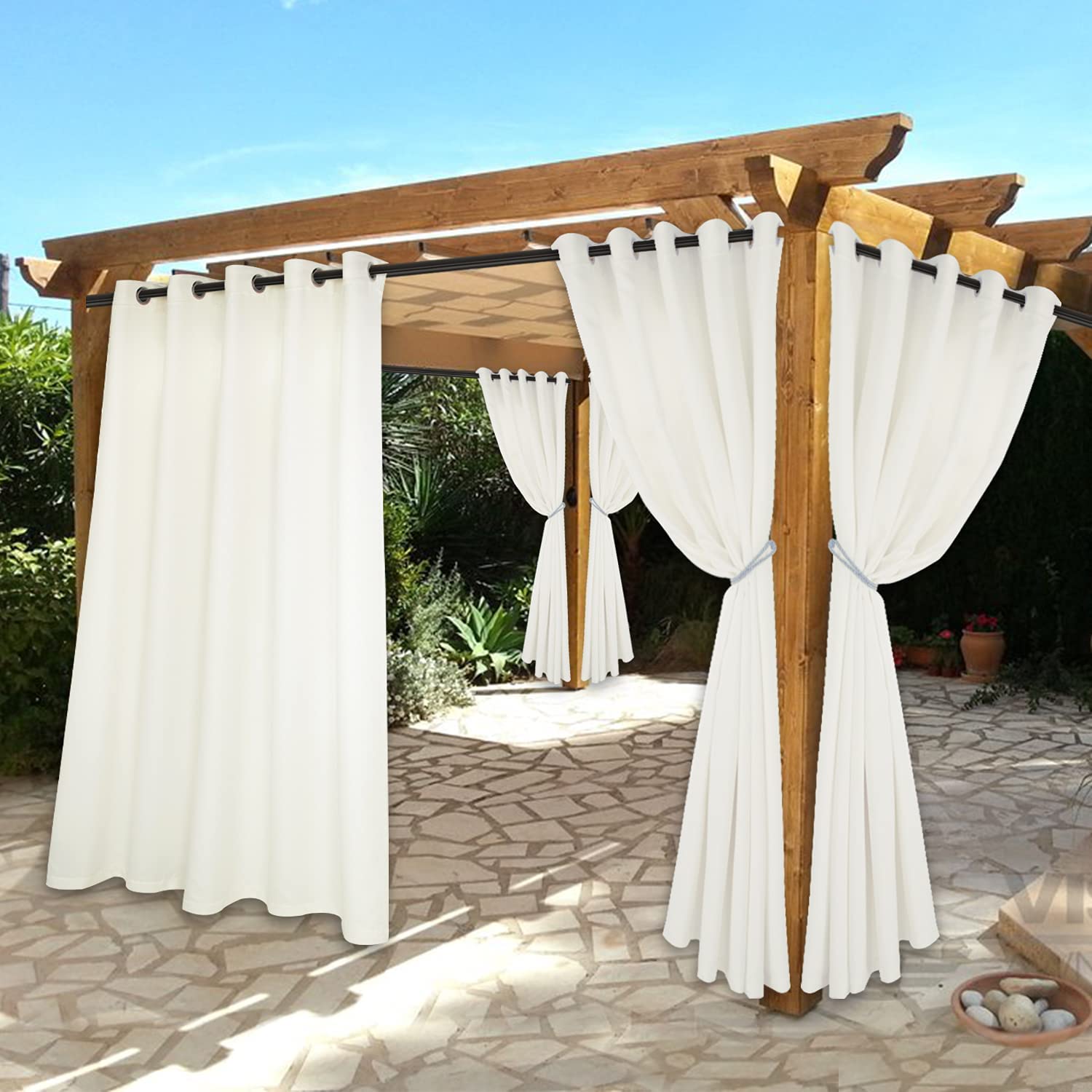 Waterproof Indoor/Outdoor Curtains for Patio - Thermal Insulated, Sun