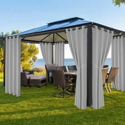 Waterproof Indoor/Outdoor Curtains UV Protectant Room Grommet Curtain Panel for Patio, Bedroom, Porch, Living Room, Pergola, 54"x84",2 Panels,Gray