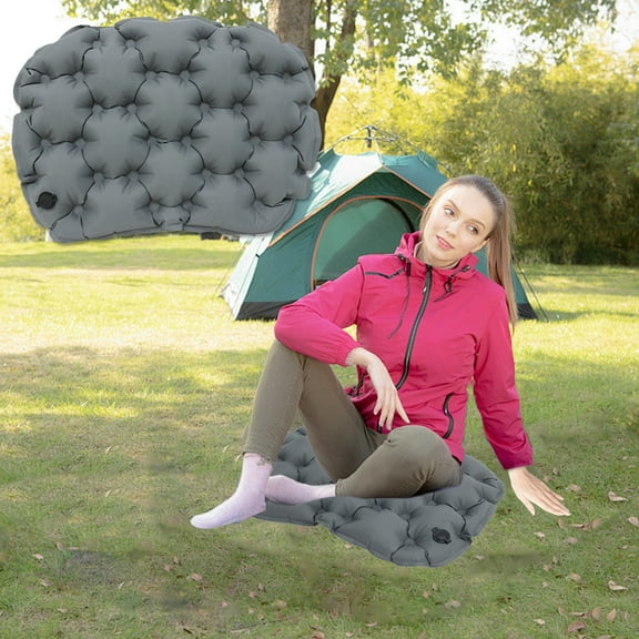 Waterproof Inflatable Camping Cushion Pad - Portable Nylon Seat Mat for Outdoor Picnics, Hiking, and Beach Use