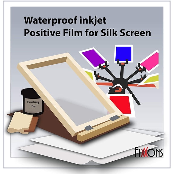 Waterproof Inkjet Positive Film For Silk Screen 8.5" x 14" (100 Sheets)