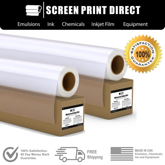 Waterproof Inkjet Transparency Film Screen Printing 17" x 100" - 2 Rolls - 5 MIL
