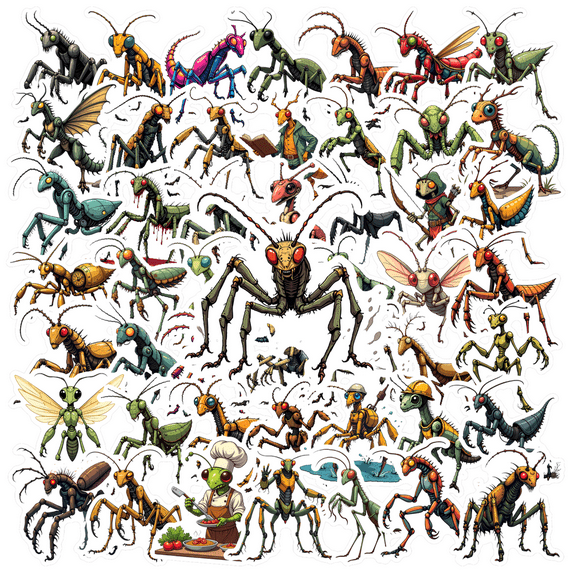 Waterproof Insect Stickers Vinyl Cartoon Stickers Colorful Fun Stickers for Notebooks Phones Luggage