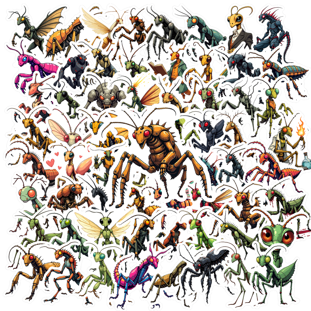 Waterproof Insect Stickers Vinyl Cartoon Stickers Colorful Fun Stickers ...