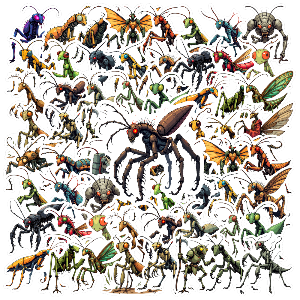 Waterproof Insect Stickers Vinyl Cartoon Stickers Colorful Fun Stickers ...