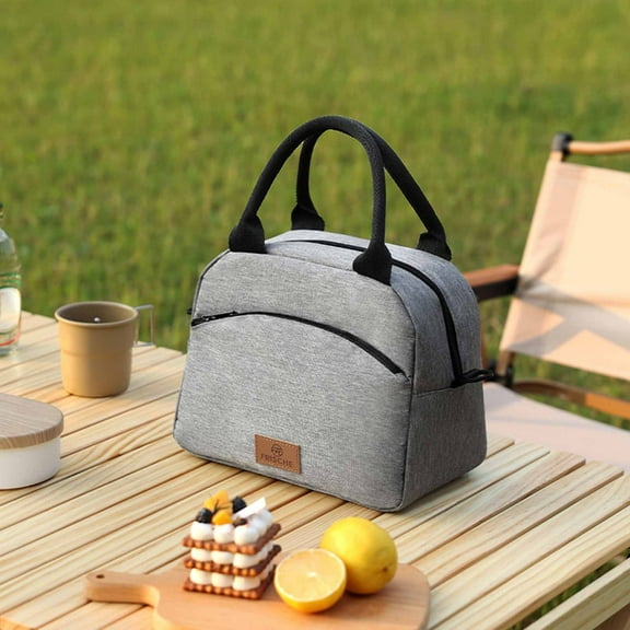 Waterproof Insulated Lunch Bag with Extended Strap, Thermal Bento Carrier for Rice Soup Meals, Leak-Resistant Office Lunch Box Bag for Work Travel and Daily Commute