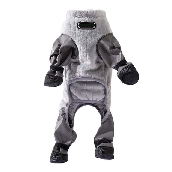 Waterproof Insulated Quilted Full Body Snow Suit for Small Medium Dogs with Attached Built in Boots Reflective Winter Coat Jacket for Cold Weather Outdoor Walking