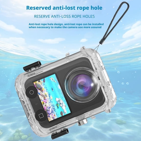 Waterproof Invisible Camera Case, Protective Housing Shell for 360 Panorama Action Camera Underwater Shooting