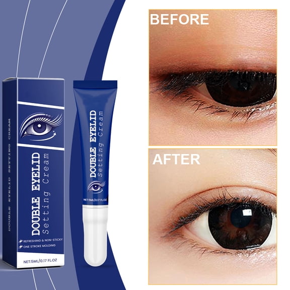 Waterproof Invisible Double Eyelid Shaping Cream & Glue - Long-lasting, Natural-Looking Eyelid Tape - 5g Tube for Easy Application, Comfortable Wear - Suitable for All Skin Types