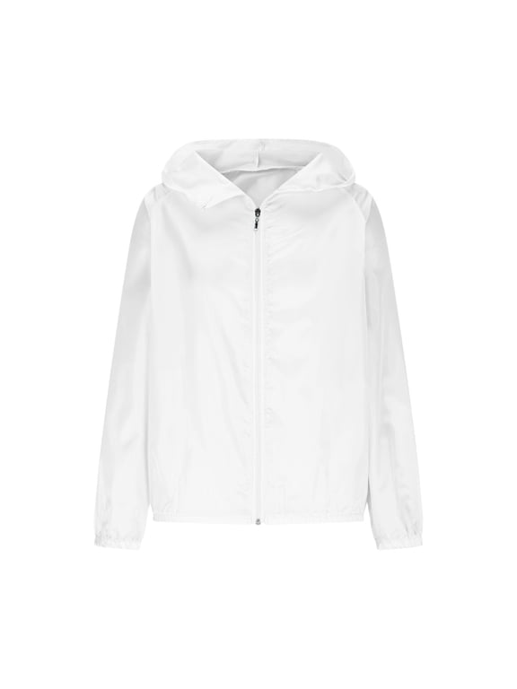 Waterproof Jacket Lightweight for Women Rain Coats Packable Womens Jacket Windbreaker Breathable Raincoat Ladies Functional Jacket with Hood Waterproof Women Lightweight Softshell Jacket White XL