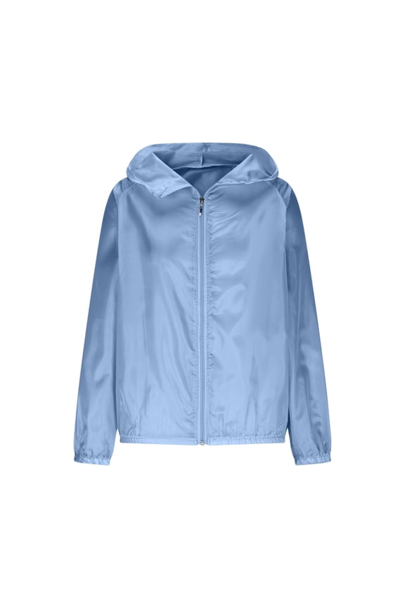 Waterproof Jacket Lightweight for Women Rain Coats Packable Womens Jacket Windbreaker Breathable Raincoat Ladies Functional Jacket with Hood Waterproof Women Lightweight Softshell Jacket Blue L