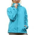 thumbnail image 1 of Waterproof Jacket Lightweight for Women Waterproof Coat Long Sleeve Full Zip Raincoat Women Jackets Windbreaker with Hood Casual Rain Coat for Hiking Walking Cycling Outwear Sky Blue L, 1 of 7