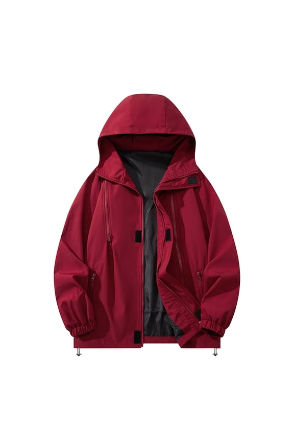 Waterproof Jacket Qiggri Men's Outdoor Windproof And Waterproof Long Sleeved Hooded Workwear Jacket