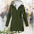 thumbnail image 1 of Waterproof Jacket Women Outdoor Waterproof Fleece Lined Jacket Hooded With Pockets Long Sleeve Hooded Casual Jacket For Cold Wet Weather Women's Down Jacket, 1 of 5