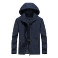 thumbnail image 1 of Waterproof Jackets For Men Lightweight Hooded Rain Outdoor Rain Hiking Travel Mens Fall Coats,Blue,L, 1 of 3