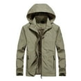 thumbnail image 1 of Waterproof Jackets For Men Lightweight Hooded Rain Outdoor Rain Hiking Travel Mens Workout Jacket,Khaki,3XL, 1 of 3