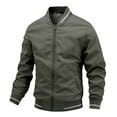 thumbnail image 1 of Waterproof Jackets For Men Loose Sports Casual Bussiness Full Zip Mens Fall Coats,Army Green,XL, 1 of 3