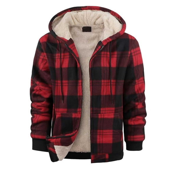 Waterproof Jackets For Men Plaid Fall Hooded Color Blocked Drawstring Zip Oversized Denim Jacket Women,Watermelon Red,M
