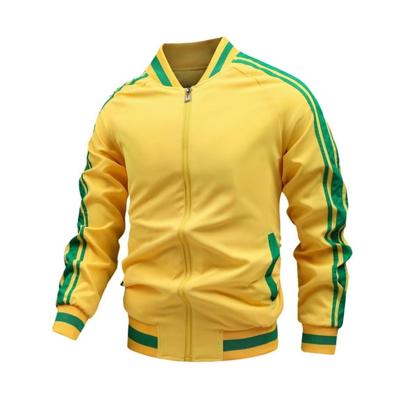 Waterproof Jackets For Men Sports Casual Baseball Collar Slim Fit Puffer Jacket Men,Yellow,4XL