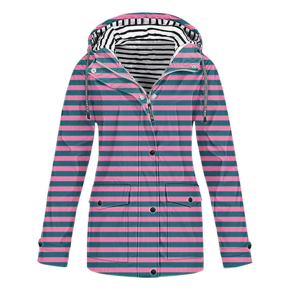 Waterproof Jackets Ladies' Fashionable Printed And Sunscreen Outdoor Sportswear Jacket Long Sleeved Hooded Casual Jacket/jacket Gift for Women and Men