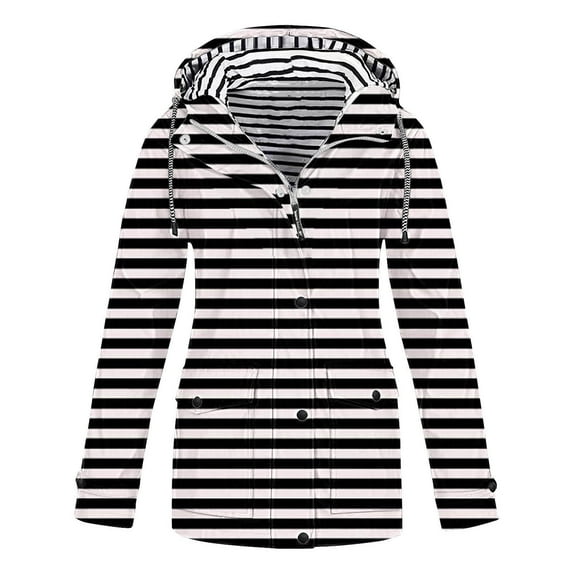 Waterproof Jackets Ladies' Fashionable Printed And Sunscreen Outdoor Sportswear Jacket Long Sleeved Hooded Casual Jacket/jacket Gift for Women and Men