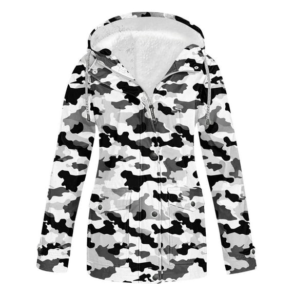 Waterproof Jackets Ladies' Velvet Fashion Printed And Sunscreen Outdoor Sportswear Jacket Long Sleeved Hooded Casual Jacket/jacket Windbreaker
