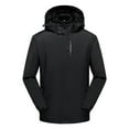 thumbnail image 1 of Waterproof Jackets Men 2 in 1 Hoody Coats Fitted Long Sleeve Raincoat Top Fall Winter Training Parker Rain Jacket Loose Windbreaker Activewear Outwear Coat, 1 of 5