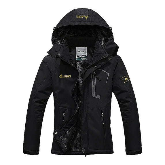 Waterproof Jackets for Women Winter Snow Coat Warm Ski Jacket Hooded Work Outerwear Womens Windbreaker Winter Coat Fleece Inner for Rain Snow Outdoor Hiking BlackM