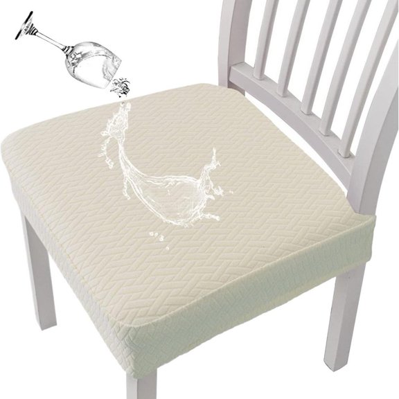 Waterproof Jacquard Dining Chair Covers Stretch Removable Washable Seat Slipcovers, Protector for Home, Kitchen, Banquet